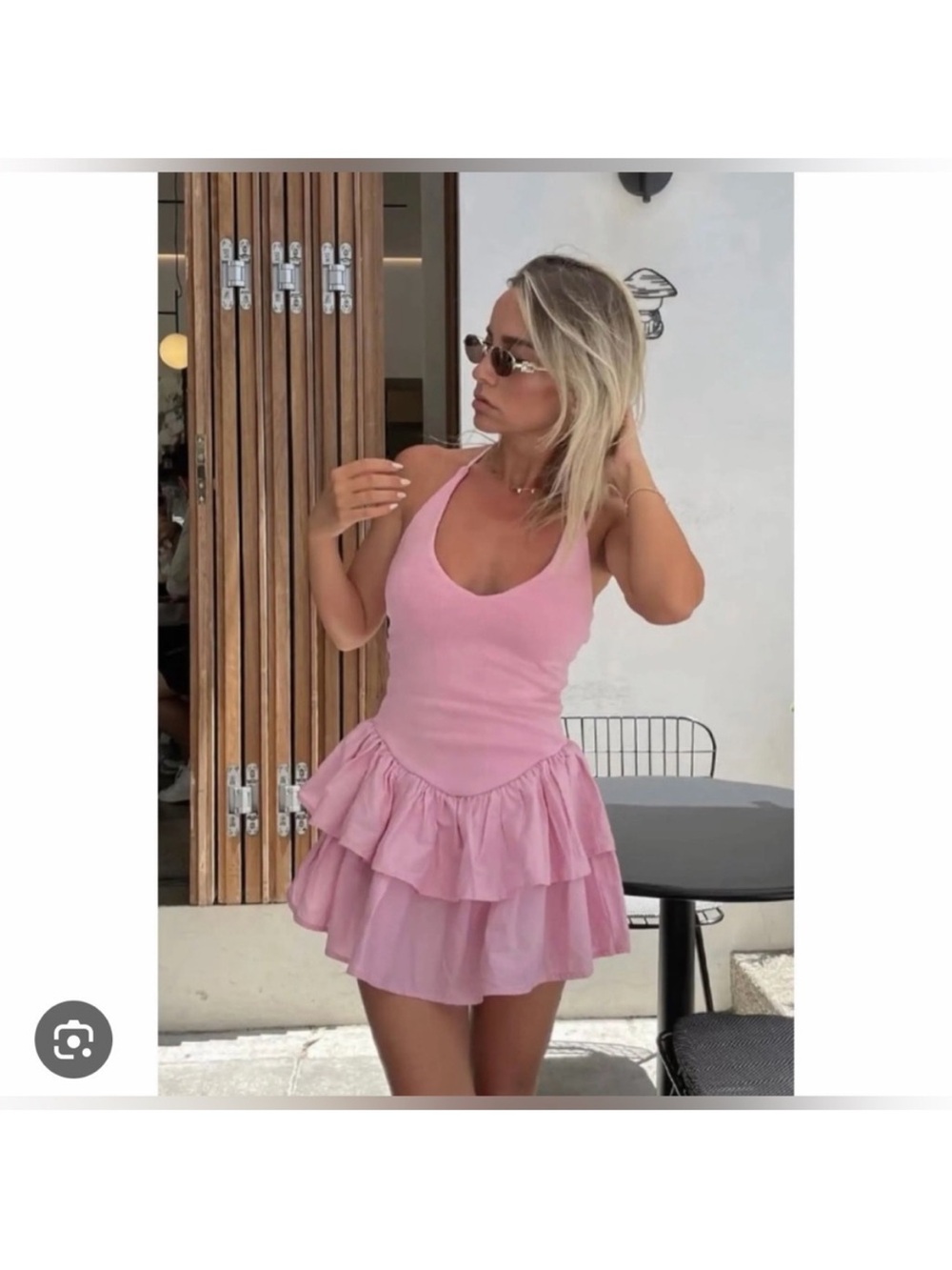 NWT | ZARA pink ruffle drop waist mini dress Sz. small - Picture 2 of 3